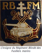 Linsigne du R&eacute;giment Blind&eacute; des Fusiliers marins