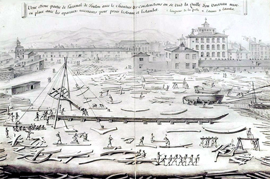 La cr&eacute;ation de larsenal date du XVIe si&egrave;cle, sous le r&egrave;gne dHenri IV