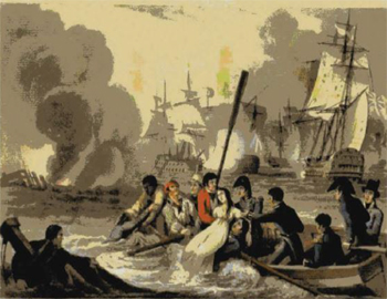 Quant &agrave; elle, rep&ecirc;ch&eacute;e enti&egrave;rement nue, elle fut r&eacute;confort&eacute;e &agrave; bord du HMS Revenge