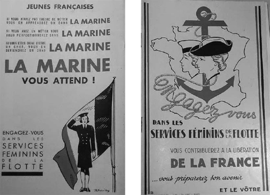 Affiches recrutement Services f&eacute;minins de la Flotte