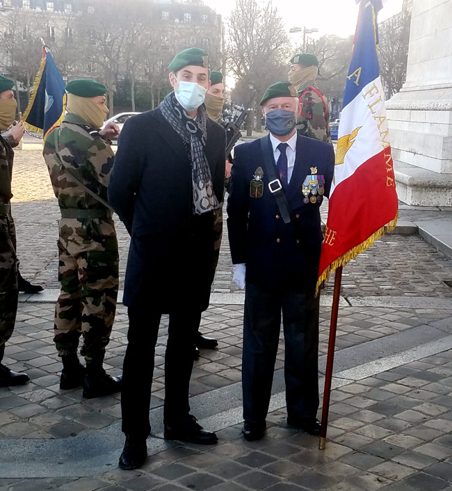 LMP(R) Jean Moles ACOMAR IDF et le Porte-drapeau